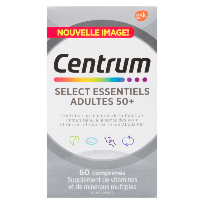 Centrum Complément multivitaminé et multiminéral Select Essentials Adultes 50+ 60 comprimés