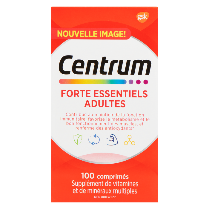 Centrum Complément Multivitamines Multiminéraux Forte Essentials Adultes 100 Comprimés