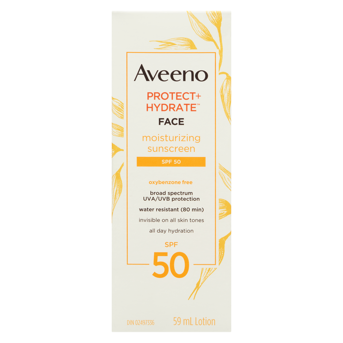 Aveeno Protect + Hydrate Lotion écran solaire hydratante pour le visage SPF 50 59 ml