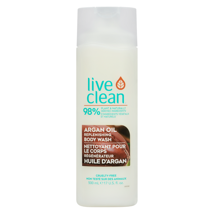 Gel douche régénérant à l'huile d'argan Live Clean 500 ml