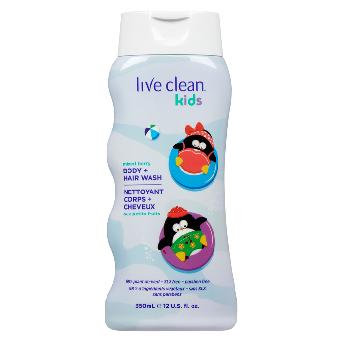 Nettoyant corps et cheveux Live Clean Kids aux baies mélangées 350 ml