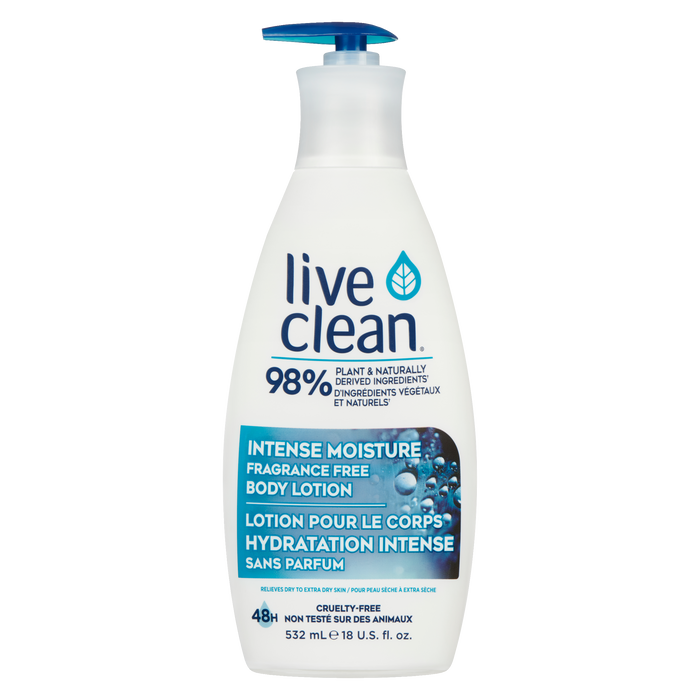 Live Clean Lotion pour le corps Hydratation intense Sans parfum 532 ml