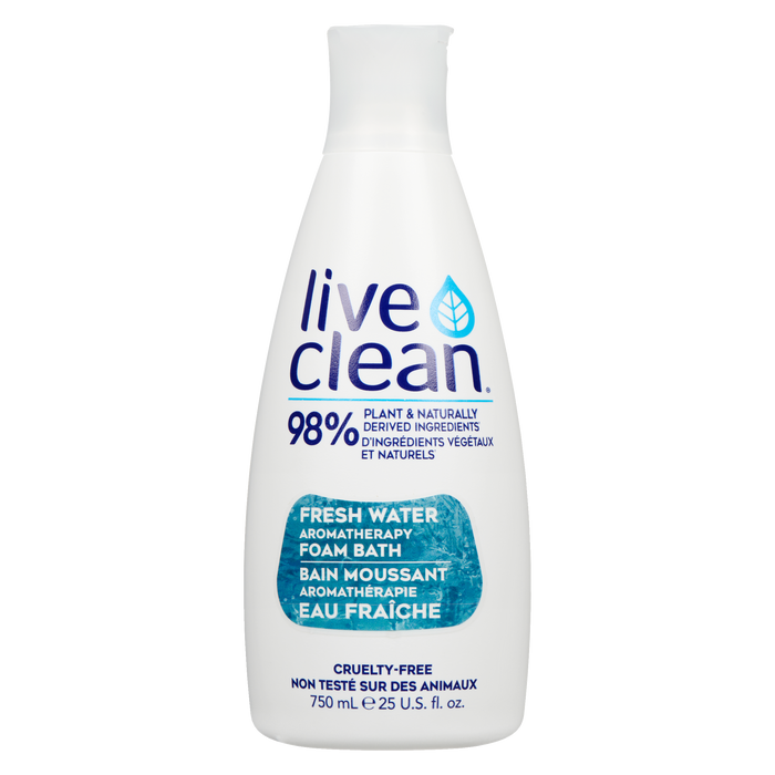 Bain moussant aromathérapie Live Clean Eau fraîche 750 ml