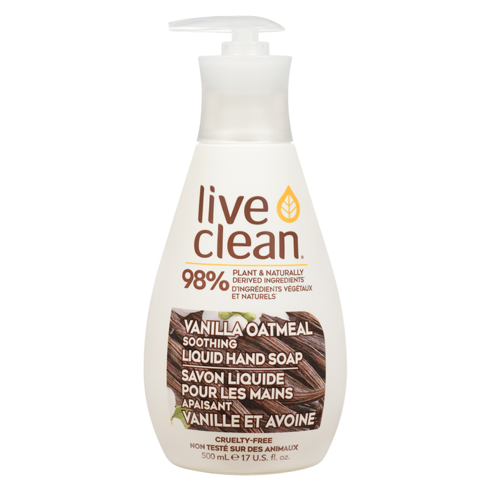 Savon liquide pour les mains Live Clean Apaisant à la vanille et à l'avoine 500 ml