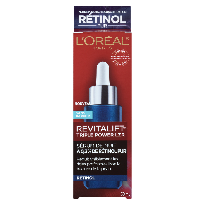 Sérum de nuit au rétinol pur 0,3 % Revitalift Triple Power LZR de L'Oréal Paris 30 ml