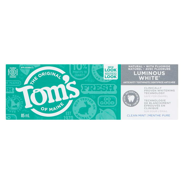 Tom's of Maine Anticavity Toothpaste Luminous White Clean Mint 85 ml