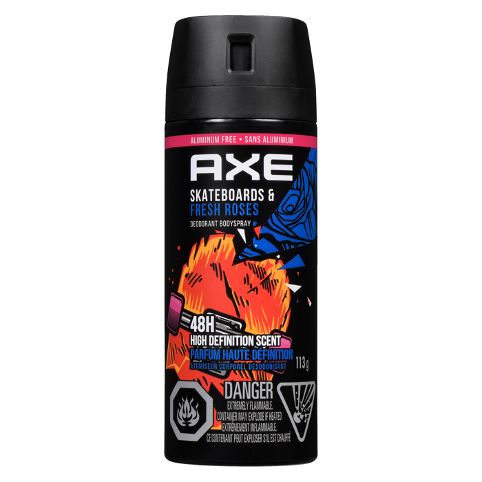 Axe Déodorant Spray Corporel Skateboards &amp; Fresh Roses 113 g