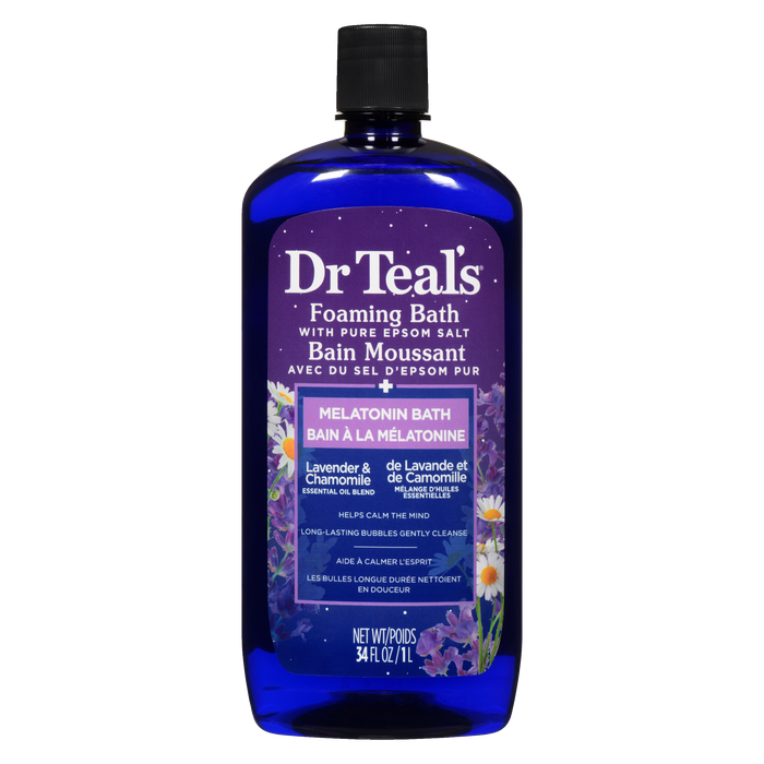 Dr Teal's Foaming Bath with Pure Epsom Salt Melatonin Bath Lavender & Chamomile 1 L