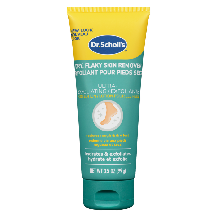 Dr. Scholl's Lotion pour les pieds pour peaux sèches et squameuses, ultra-exfoliante, 99 g