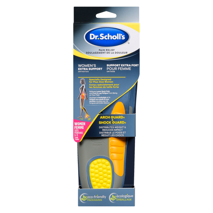 Orthèses de soutien supplémentaire pour femmes Dr. Scholl's Pain Relief, tailles 6 à 11, 1 paire