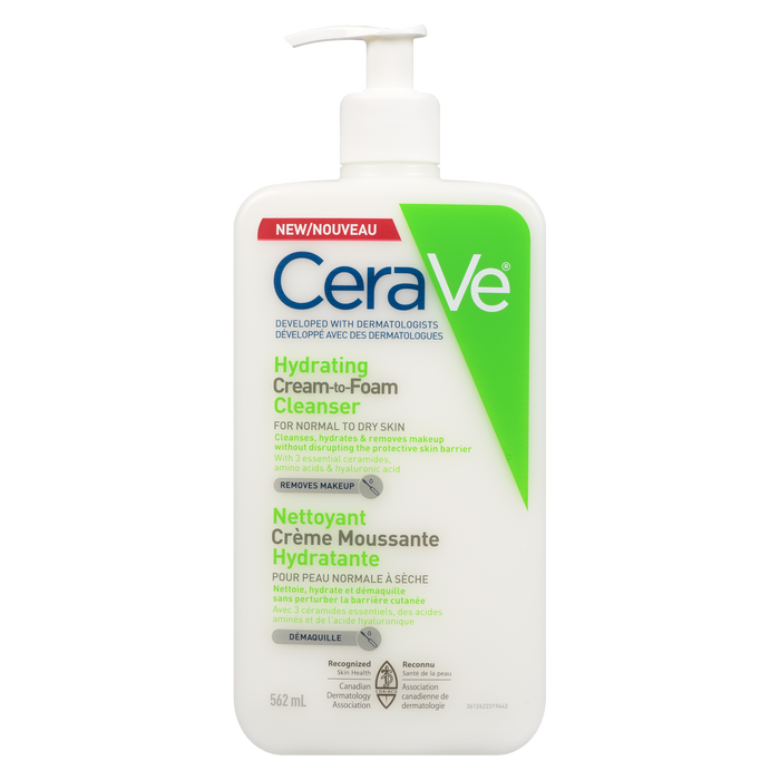 CeraVe Hydrating Cream-to-foam Cleanser for Normal to Dry Skin 562 ml