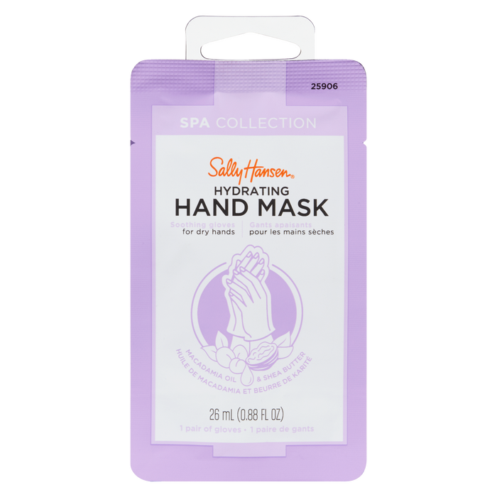 Sally Hansen Spa Collection Masque hydratant pour les mains Huile de macadamia et beurre de karité 1 paire de gants 26 ml