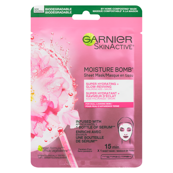 Masque en tissu Garnier SkinActive Moisture Bomb x 1 Masque en tissu 28 g