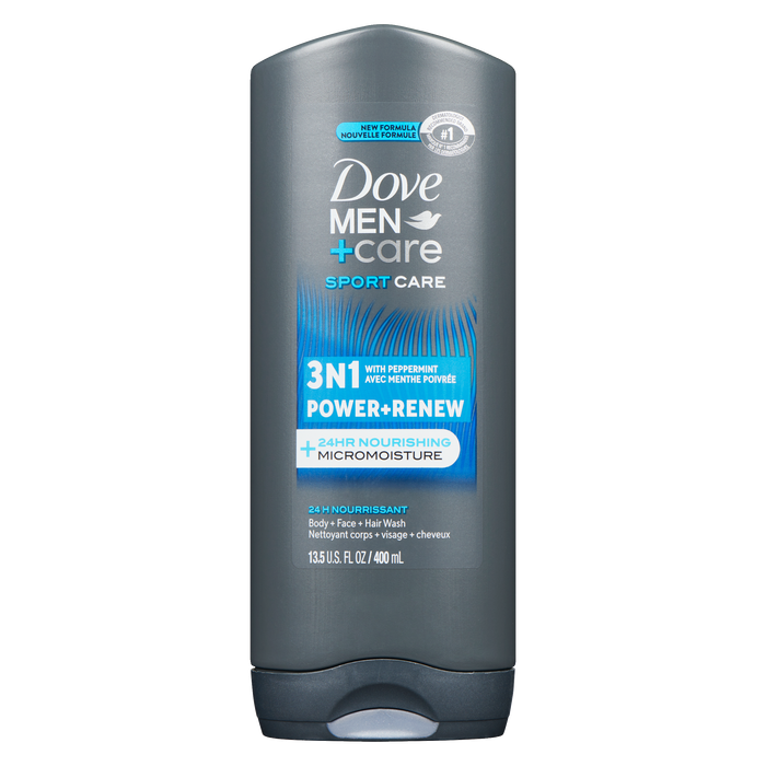 Dove Men+Care Nettoyant Corps + Visage + Cheveux Power+Renew 400 ml