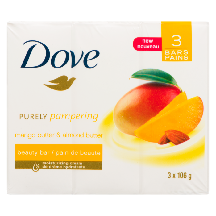 Barre de beauté Dove Purely Pampering Beurre de mangue et beurre d'amande 3 barres x 106 g