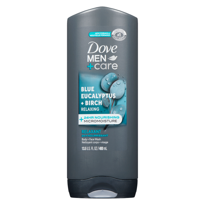 Gel nettoyant corps et visage Dove Men+Care Eucalyptus bleu + bouleau 400 ml