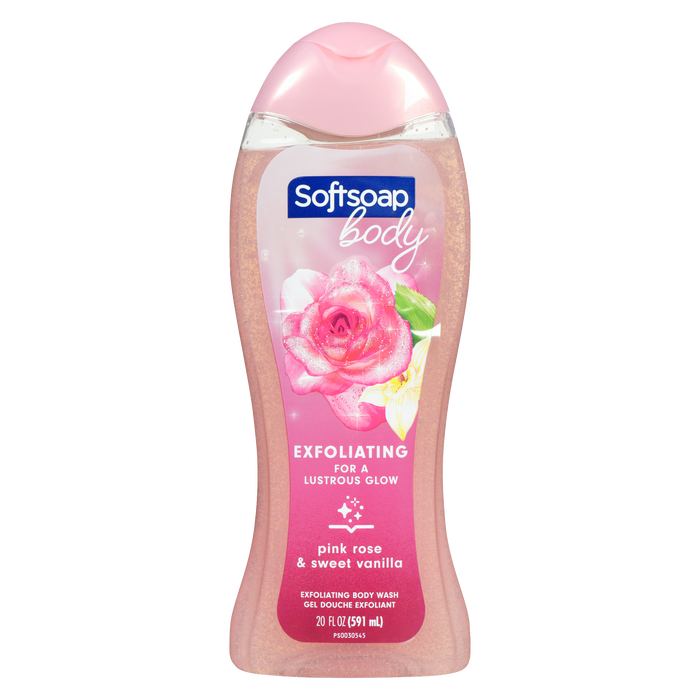 Softsoap Exfoliating Body Wash Pink Rose & Sweet Vanilla 591 ml