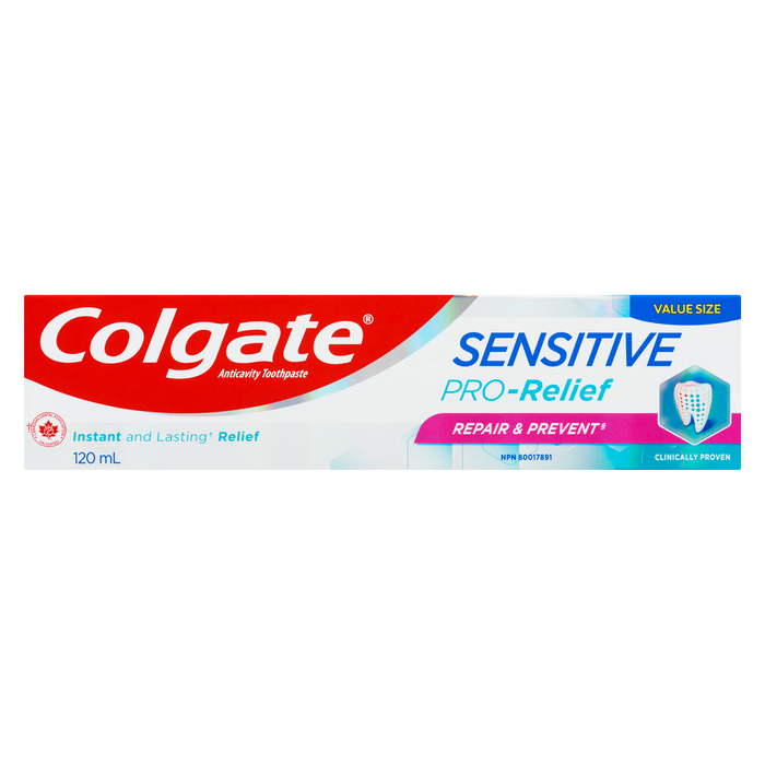 Dentifrice anti-carie Colgate Sensitive Pro-Relief Répare et prévient les caries Format économique 120 ml