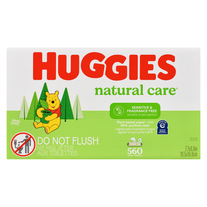 Huggies Natural Care Sensitive & Fragrance Free 560 Wipes