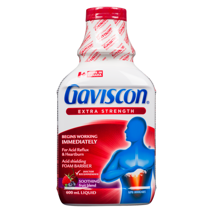 Gaviscon Foam Barrier Liquid Soothing Fruit Blend Extra Strength 600 ml