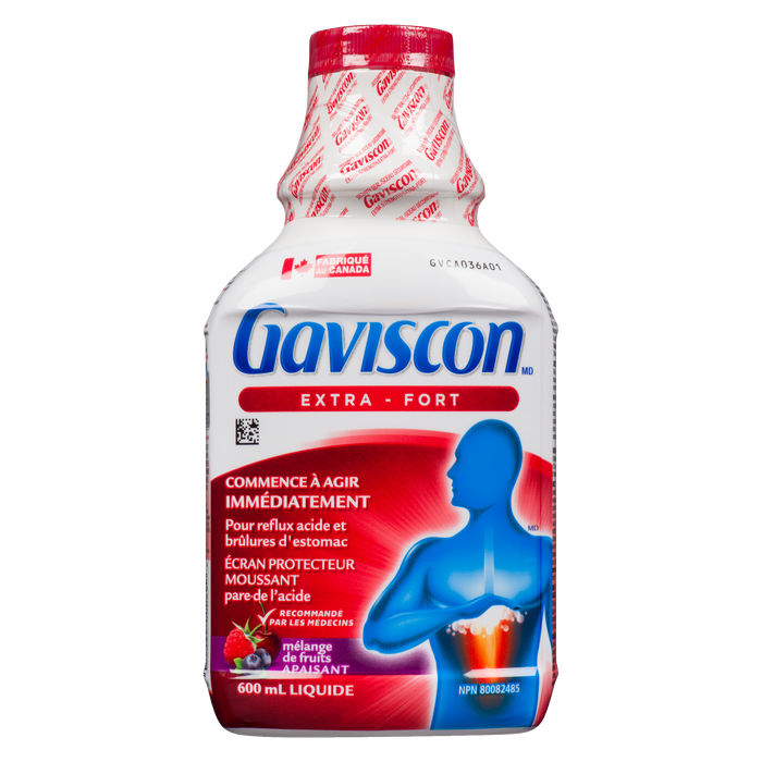 Gaviscon Foam Barrier Liquid Soothing Fruit Blend Extra Strength 600 ml