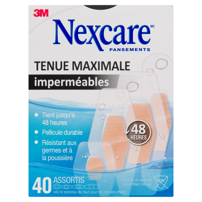 Nexcare Bandages Max Hold Waterproof 40 Assorted