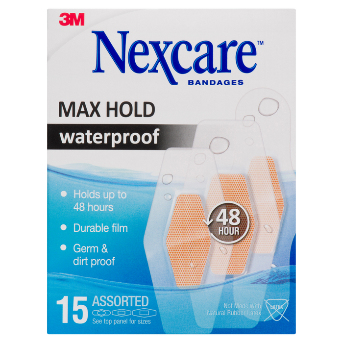 Pansements Nexcare Max Hold Waterproof 15 Assortiment