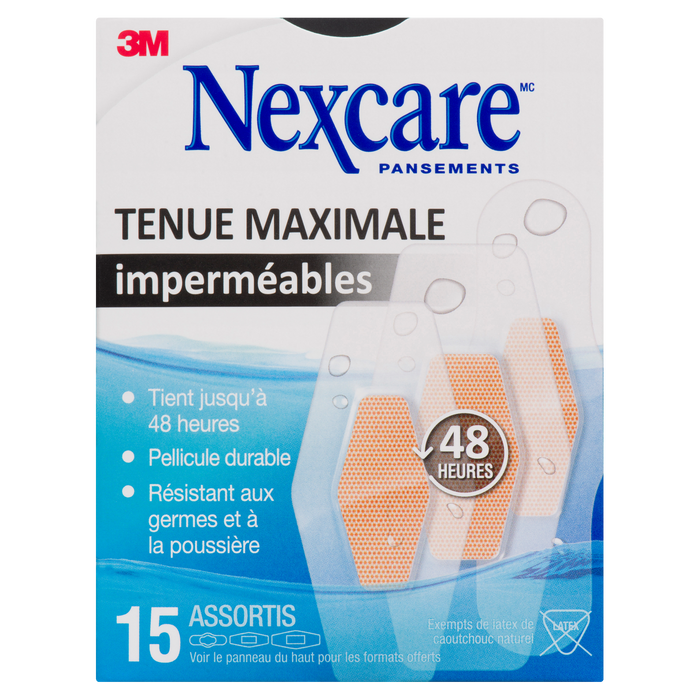 Nexcare Bandages Max Hold Waterproof 15 Assorted