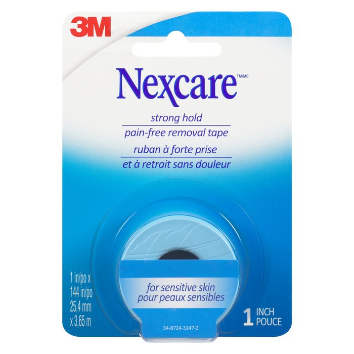 Ruban adhésif pour retrait sans douleur Nexcare Strong Hold 25,4 mm x 3,65 m 1 pouce