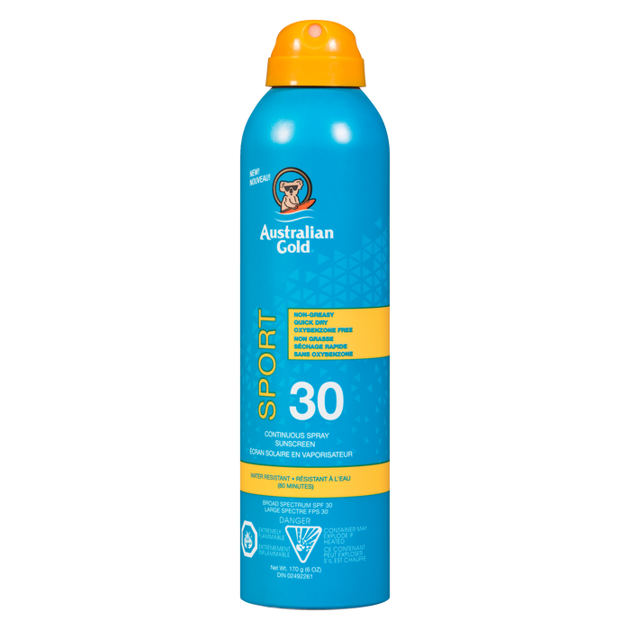 Écran solaire en spray continu à large spectre SPF 30 Australian Gold Sport 170 g