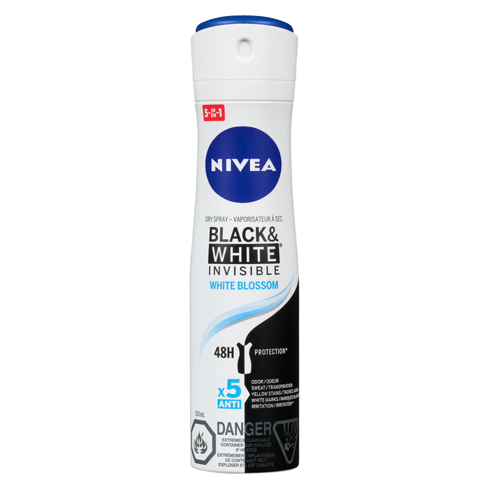 Spray sec invisible 5 en 1 NIVEA Black &amp; White White Blossom 150 ml