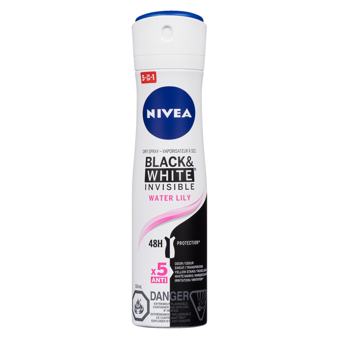 Spray sec invisible NIVEA Black &amp; White Water Lily 150 ml