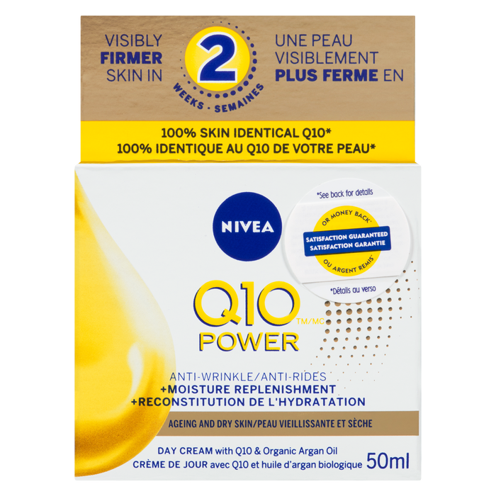 NIVEA Q10 Power Crème de Jour Anti-Rides + Hydratation Peaux Sèches et Aggravées 50 ml