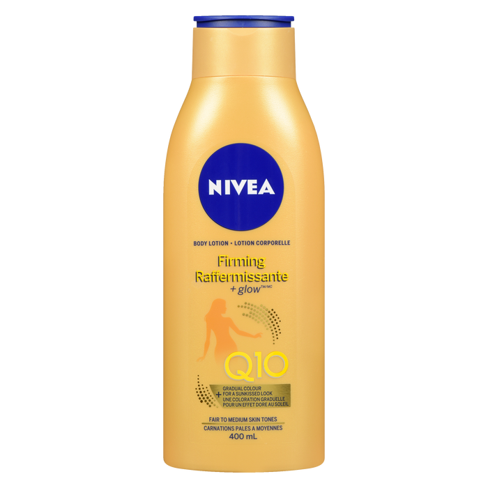 NIVEA + Glow Q10 Lotion Corporelle Raffermissante Peaux Claires à Moyennes 400 ml