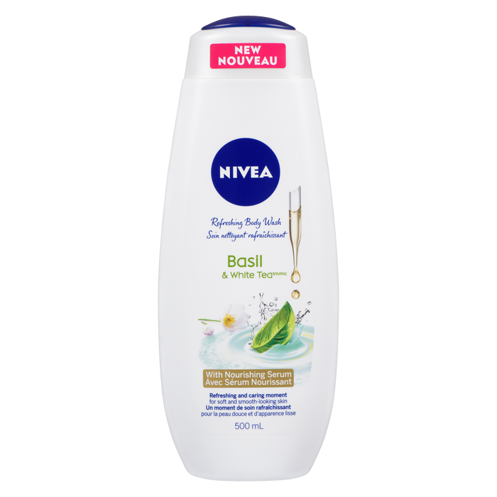 Gel douche rafraîchissant NIVEA Basilic et thé blanc 500 ml