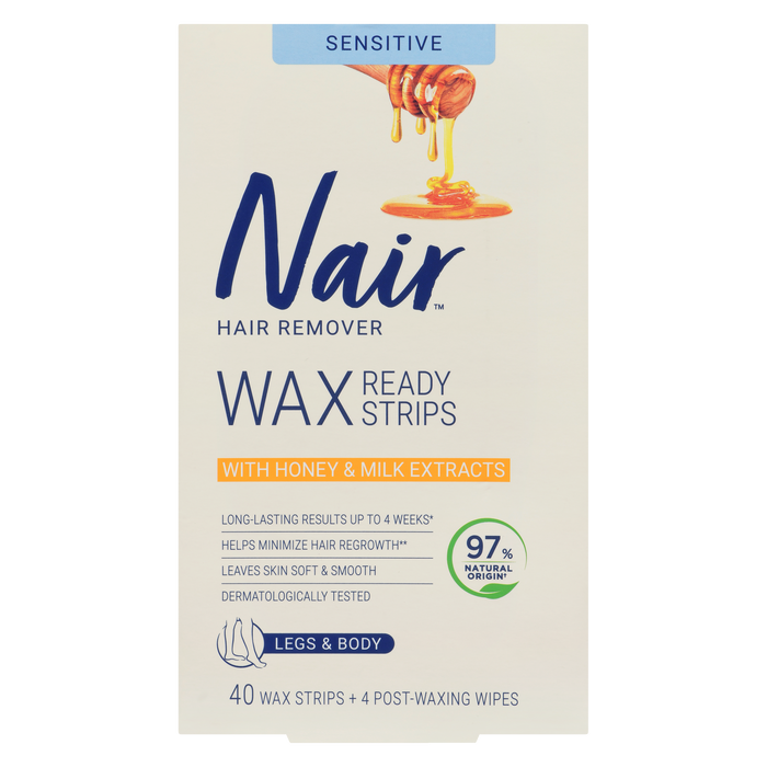 Nair Hair Remover Wax Ready Strips Sensitive Legs & Body