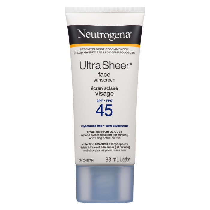 Lotion écran solaire visage Neutrogena Ultra Sheer FPS 45 88 ml