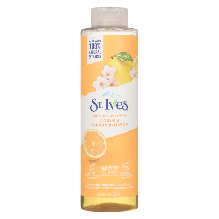 St. Ives Energizing Body Wash Citrus & Cherry Blossom 650 ml