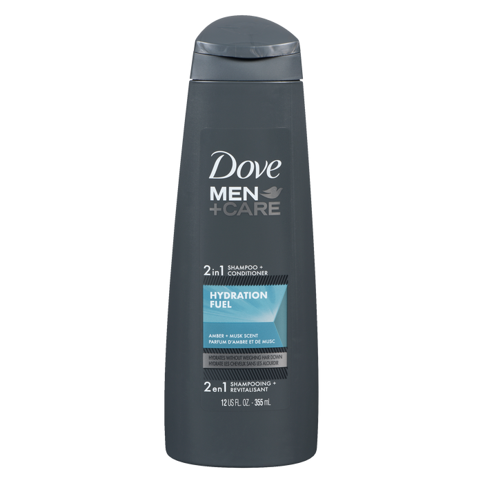 Shampoing + Après-shampoing 2 en 1 Dove Men+Care Parfum Ambre + Musc 355 ml