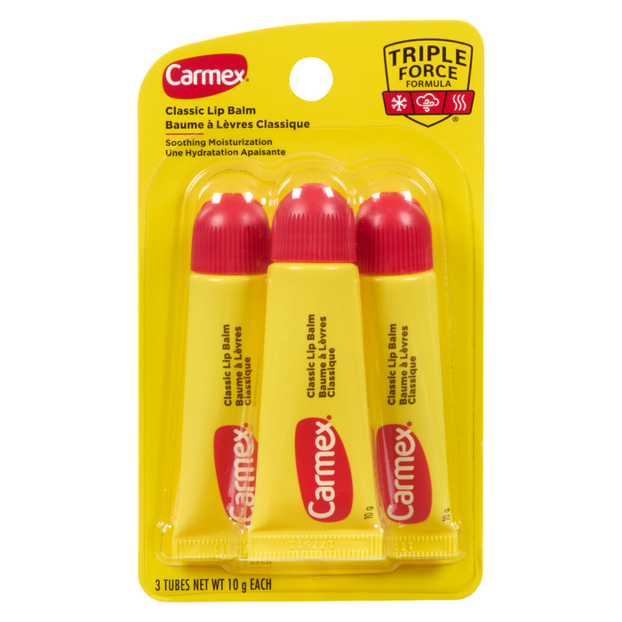 Baume à lèvres classique Carmex 3 tubes x 10 g