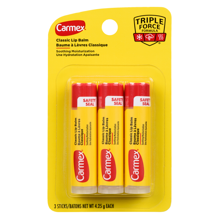 Baume à lèvres classique Carmex 3 bâtons x 4,25 g