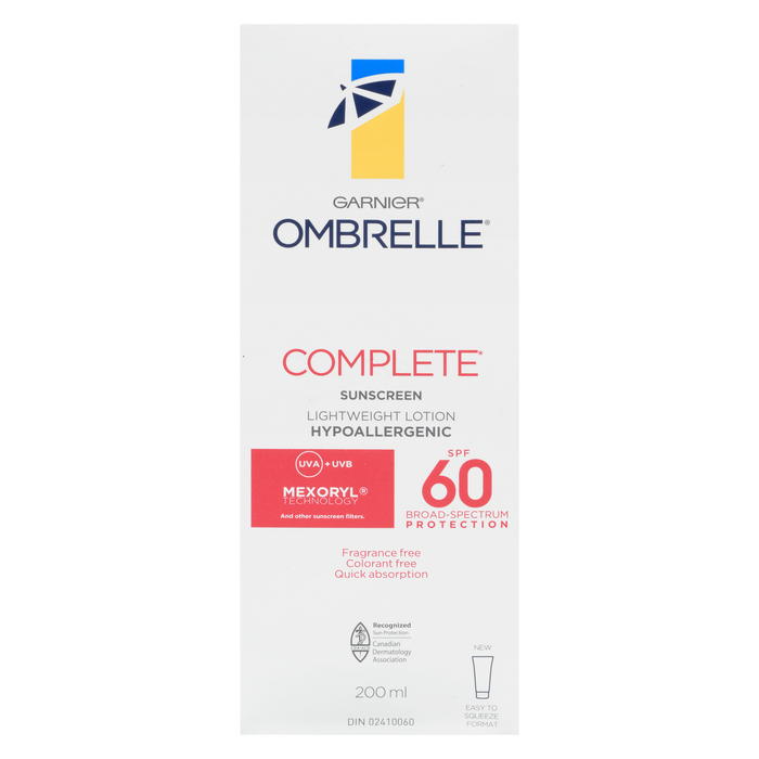 Garnier Ombrelle Complete Sunscreen Lightweight Lotion SPF 60 Broad-Spectrum Protection UVA + UVB 200 ml