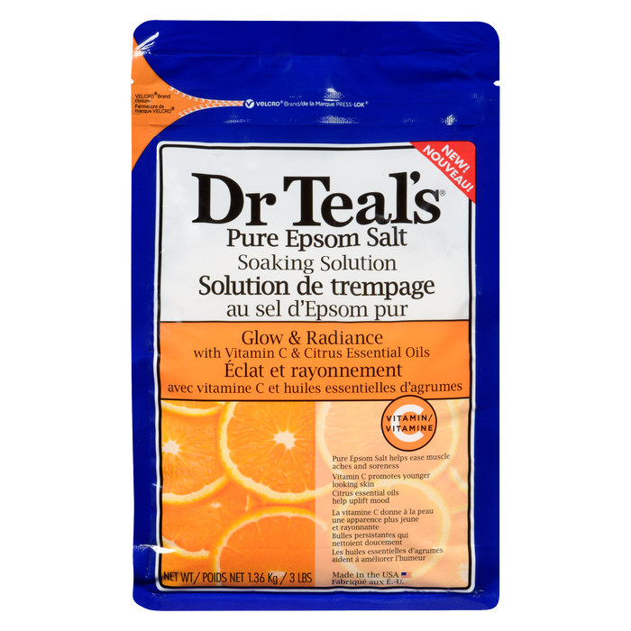 Dr Teal's Pure Epsom Salt Soaking Solution Glow & Radiance 1.36 kg