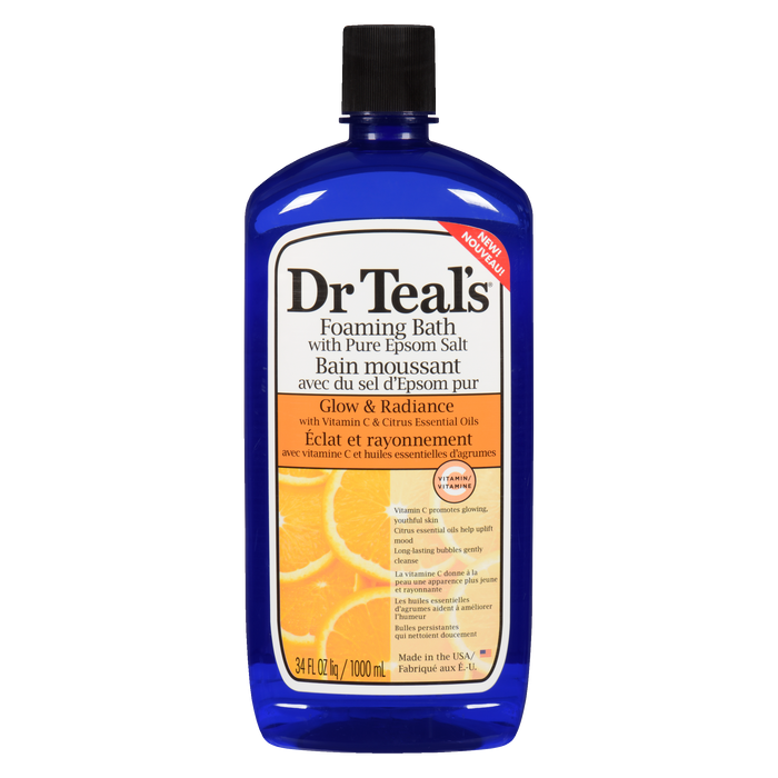 Dr Teal's Foaming Bath with Pure Epsom Salt Glow & Radiance 1000 ml