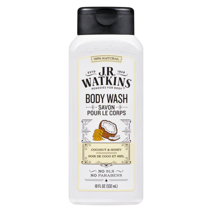 Gel douche JR Watkins noix de coco et miel 532 ml