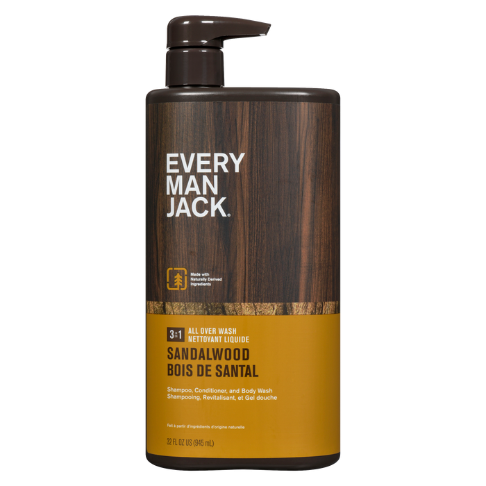 Every Man Jack 3 in 1 All Over Wash Sandalwood 945 ml