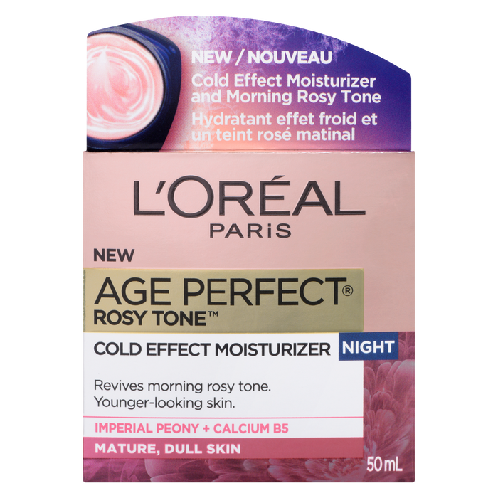 L'Oréal Paris Age Perfect Cold Effect Moisturizer Rosy Tone Night Peaux matures et ternes 60+ 50 ml