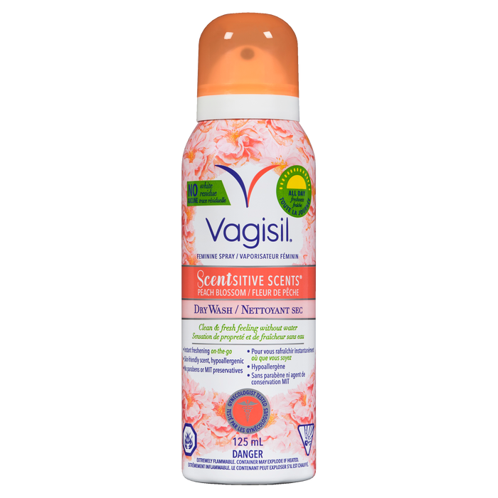 Vagisil Scentsitive Scents Feminine Spray Peach Blossom Dry Wash 125 ml