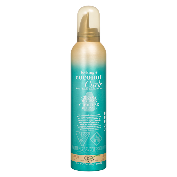 Mousse crémeuse Ogx Locking + boucles à la noix de coco 235 ml