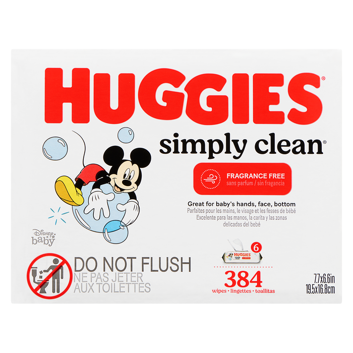 Huggies Simply Clean Fragrance Free 384 Wipes